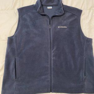 Columbia Navy Fleece Zip-Front Vest, Size 2XL